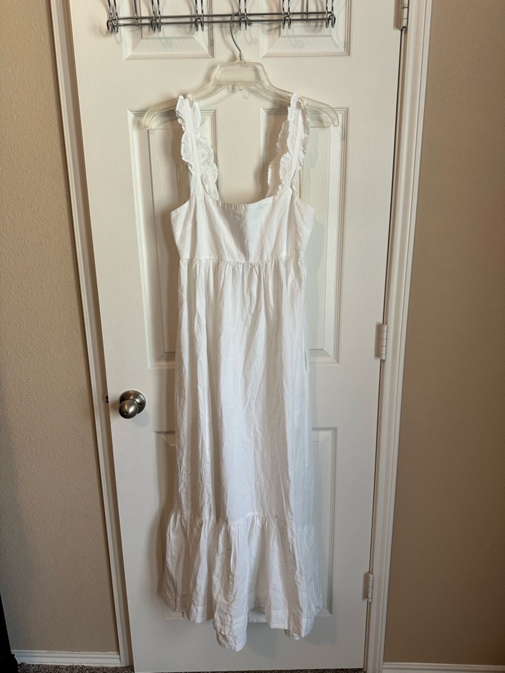 Free People White Isabella Ruffle Maxi Dress